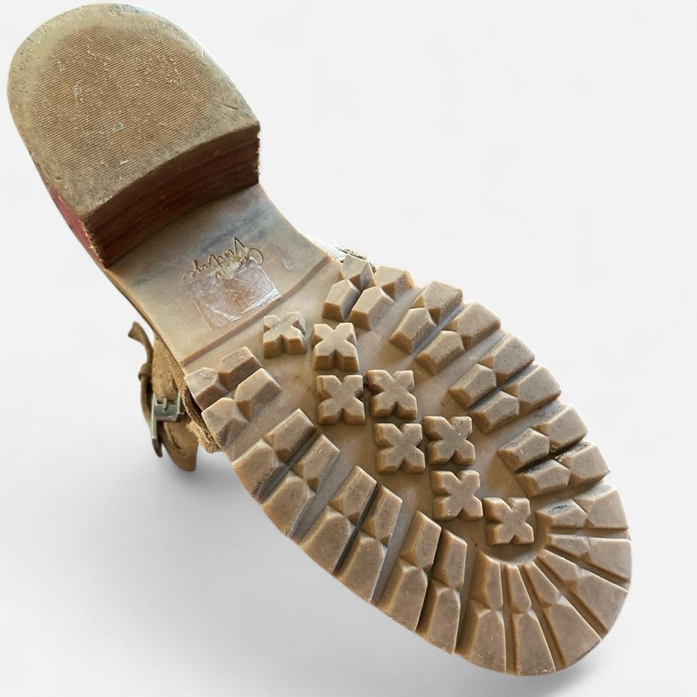 Crown vintage Asisa Tan leather buckle moto boots - Picture 4 of 6